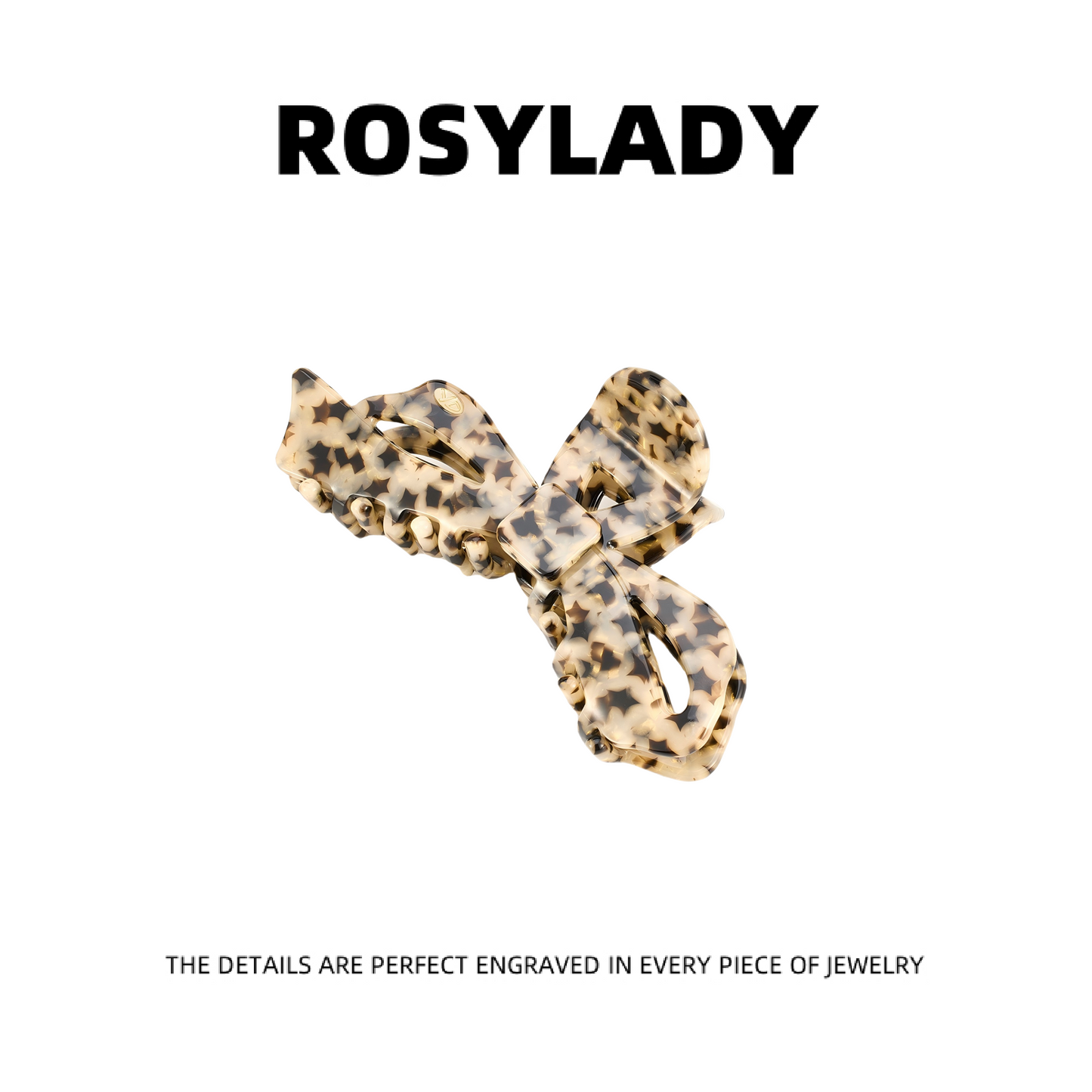 Rosylady Elegant Leopard Print Bow Hair Claw
