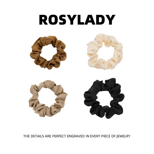 Rosylady Premium Hair Scrunchie Collection- 4-Pack in ELegant Shades